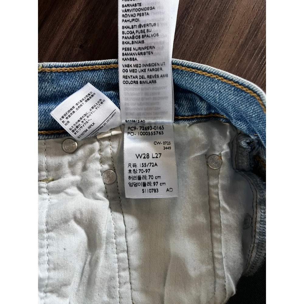 Levi's Ribcage Straight Ankle Jeans Medium Wash Cotton Poly Blend Denim size 28 - Picture 9 of 9